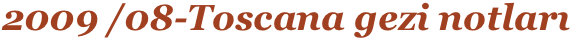 2009 /08-Toscana gezi notları